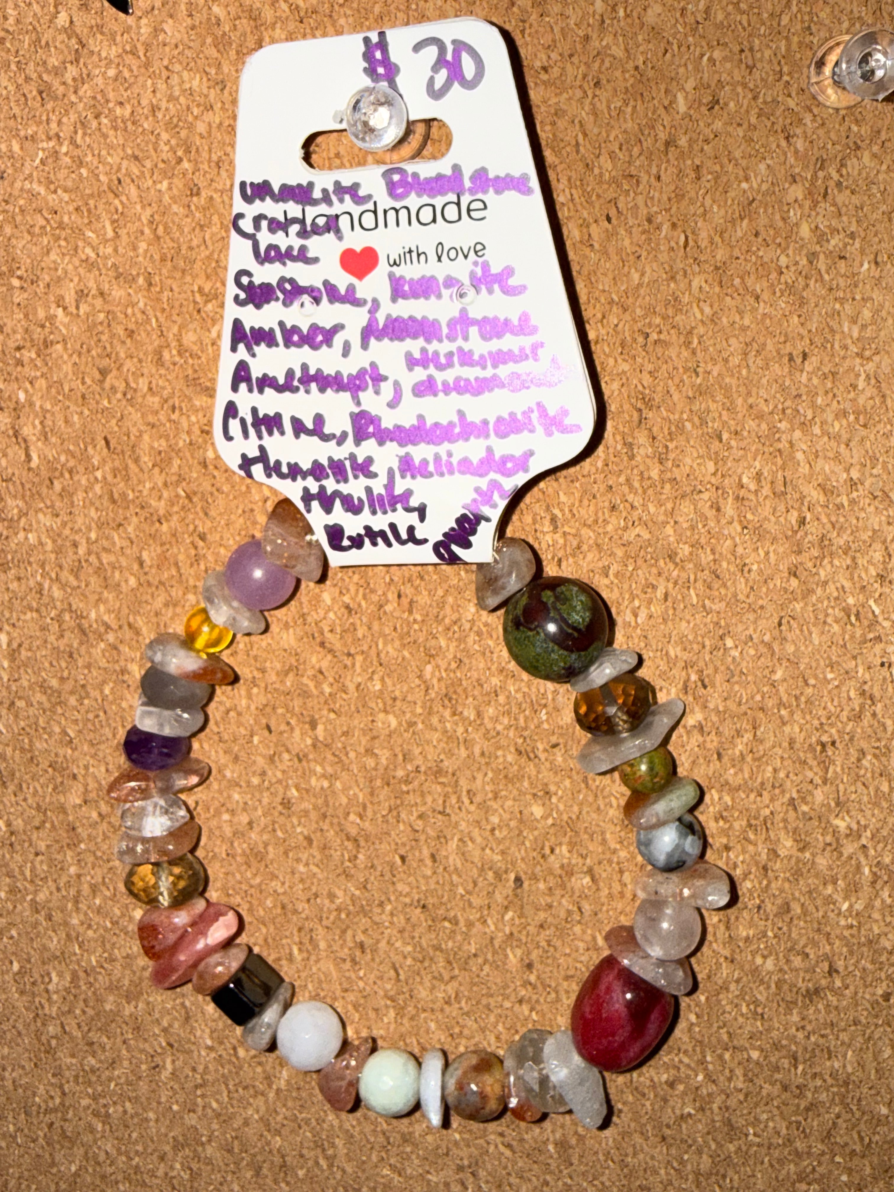 Assorted handmade, intuitively, chosen bracelets