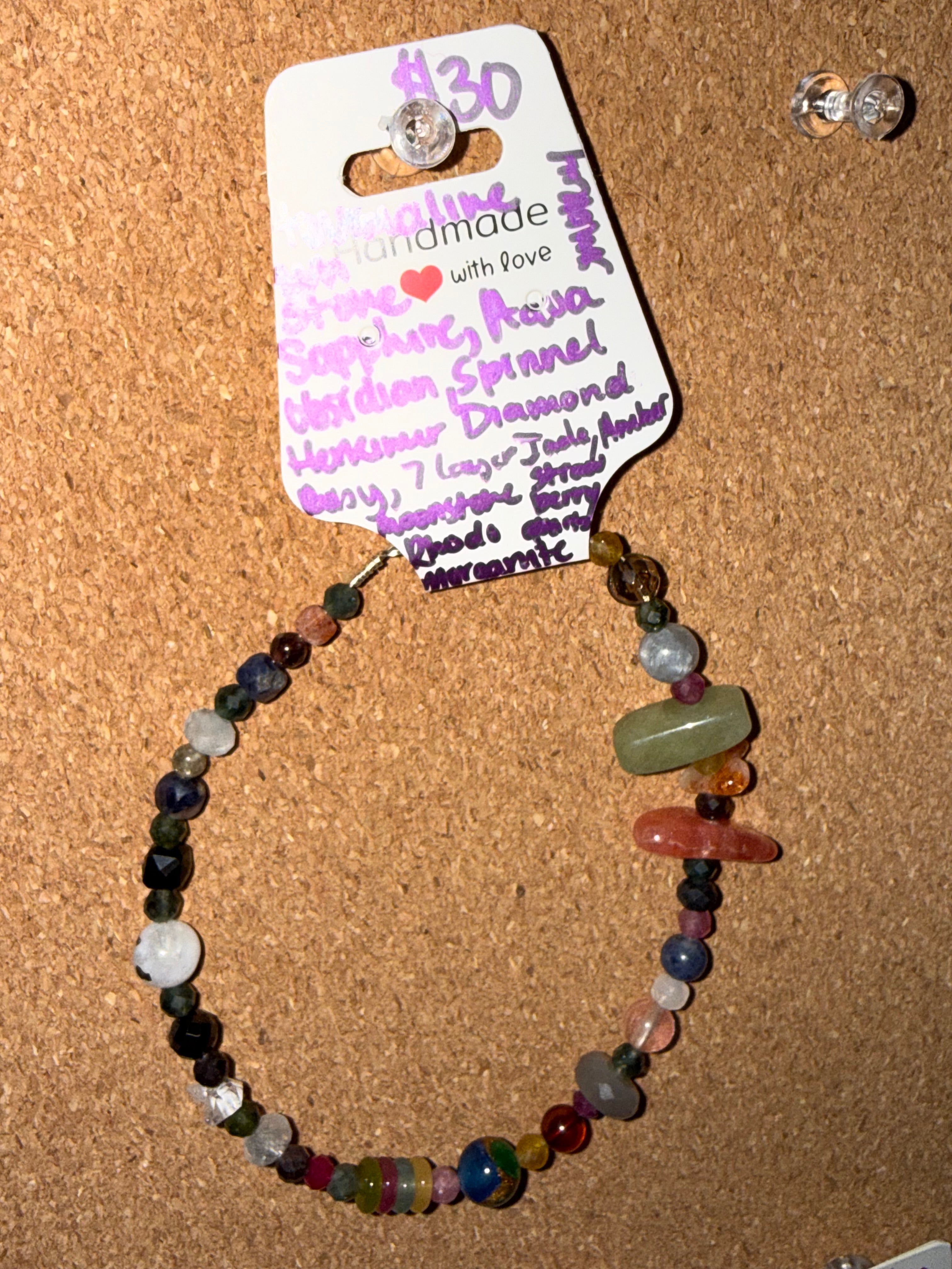 Assorted handmade, intuitively, chosen bracelets