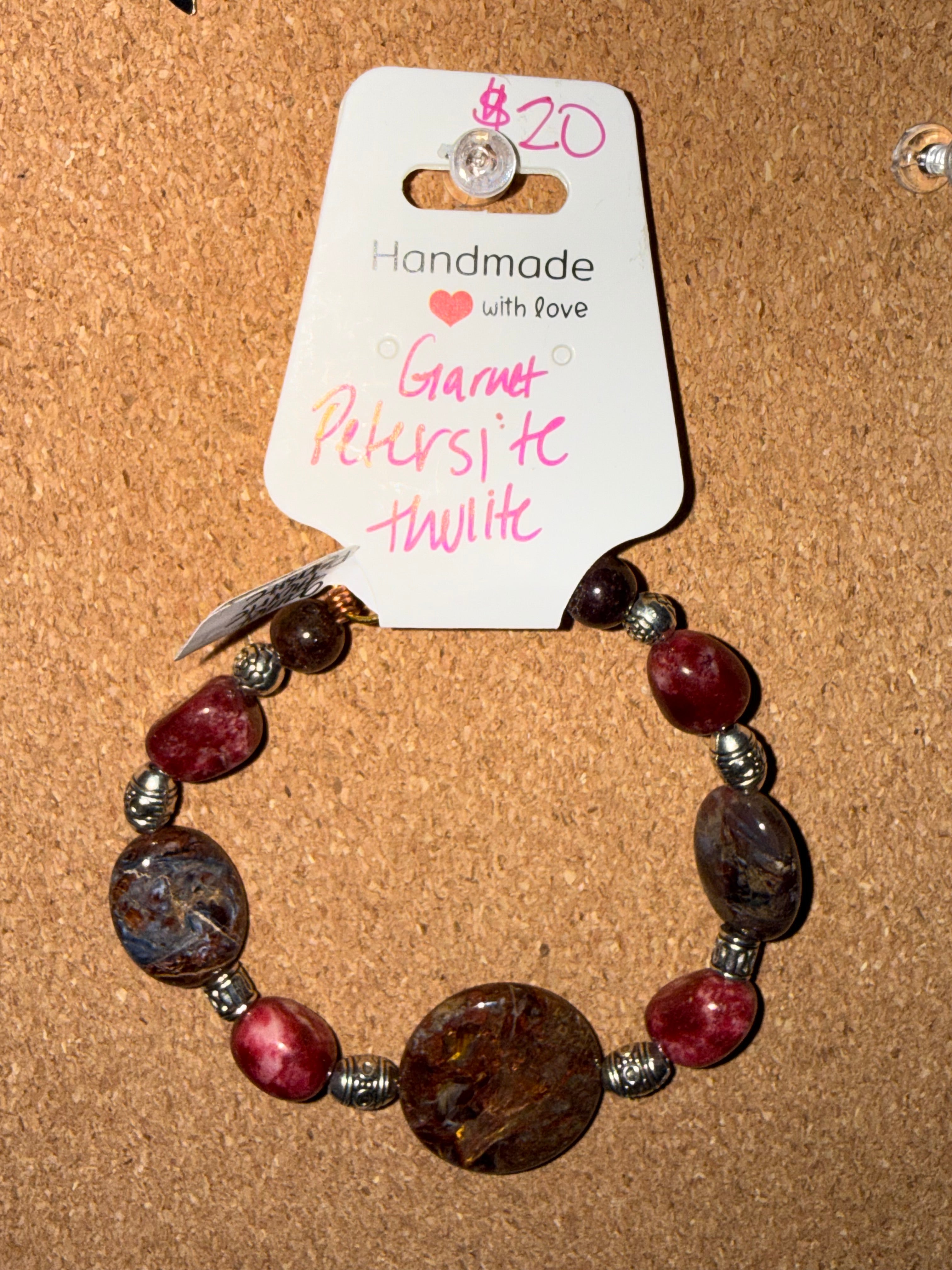 Assorted handmade, intuitively, chosen bracelets