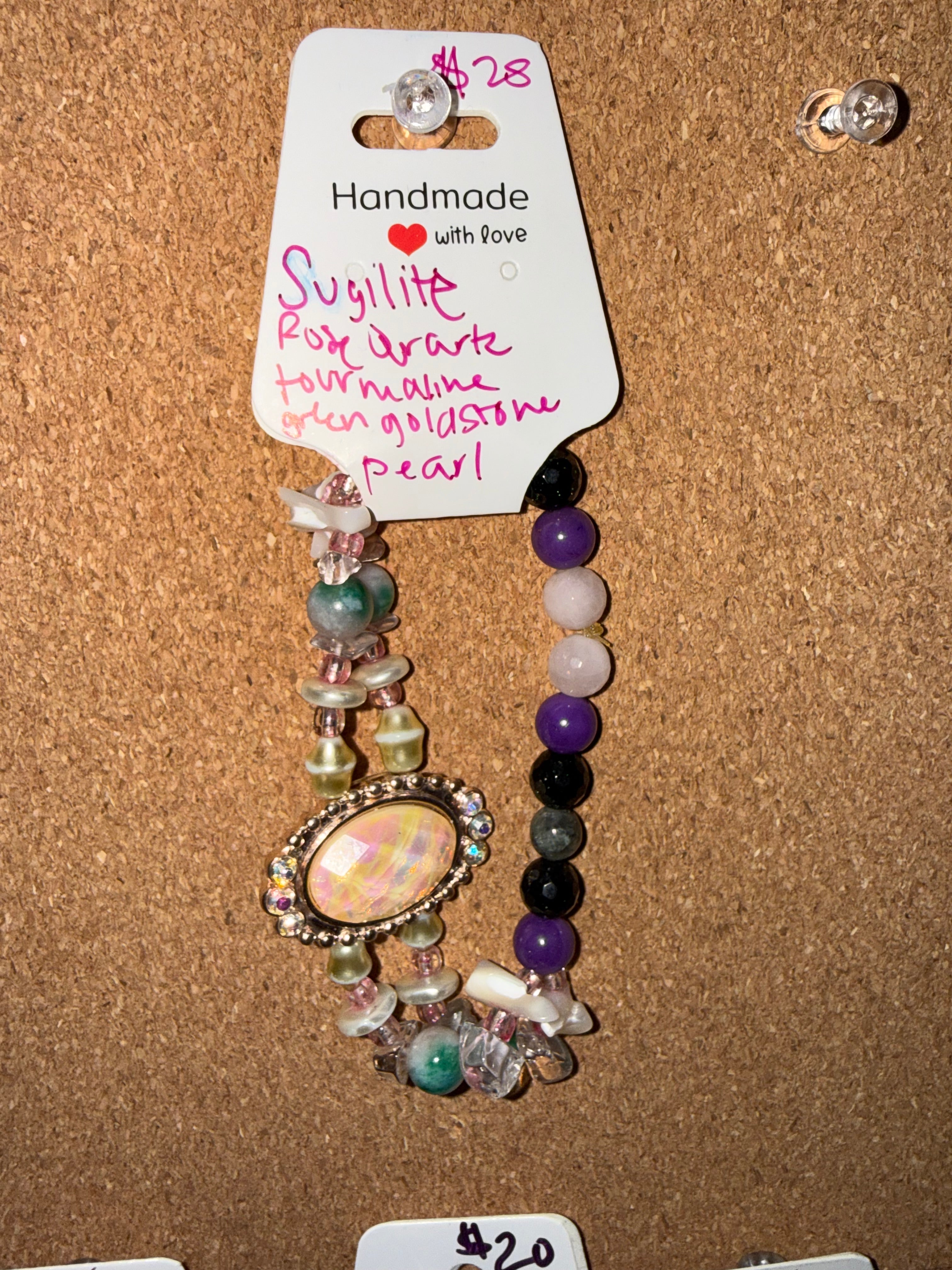 Assorted handmade, intuitively, chosen bracelets