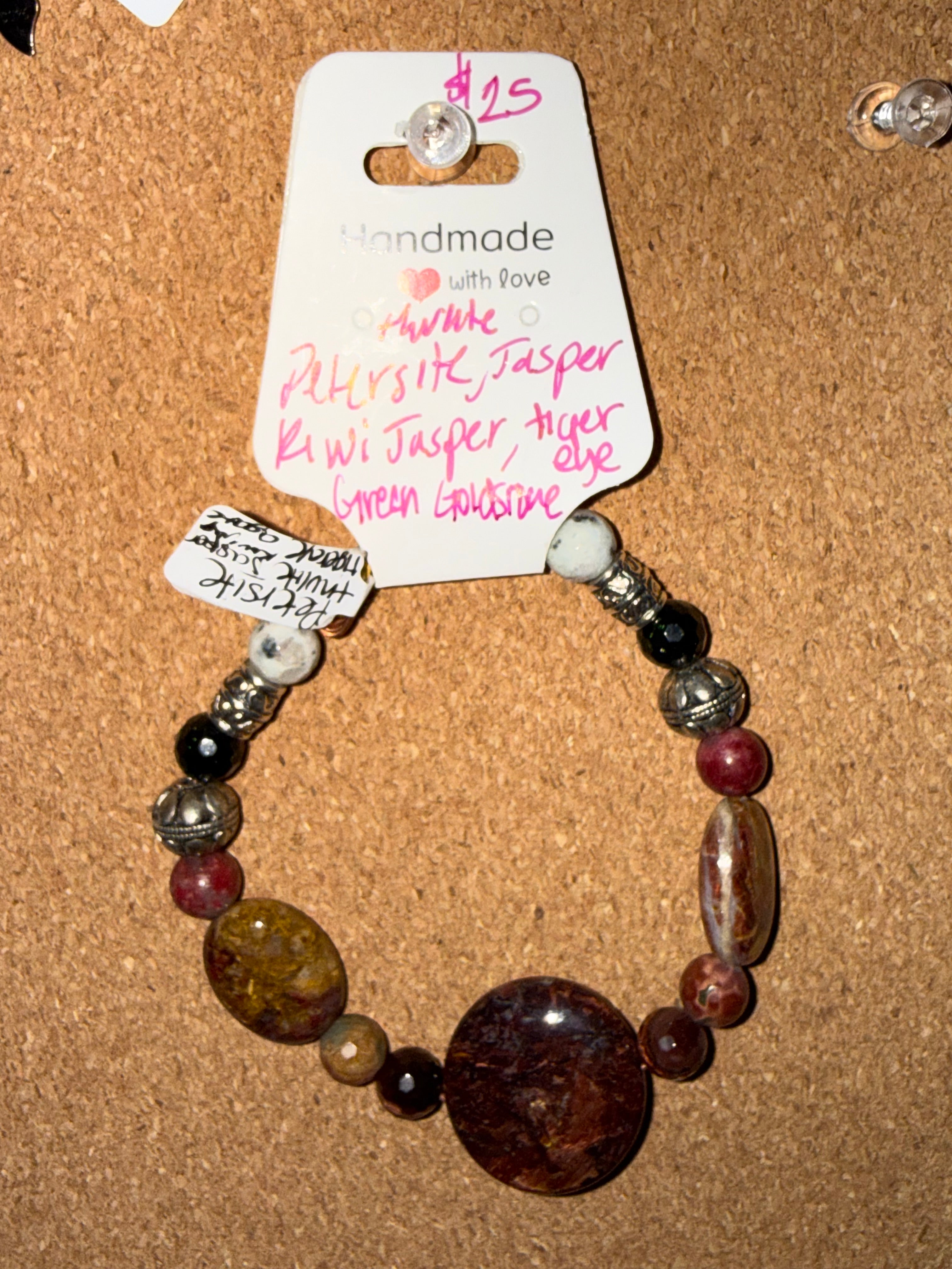 Assorted handmade, intuitively, chosen bracelets