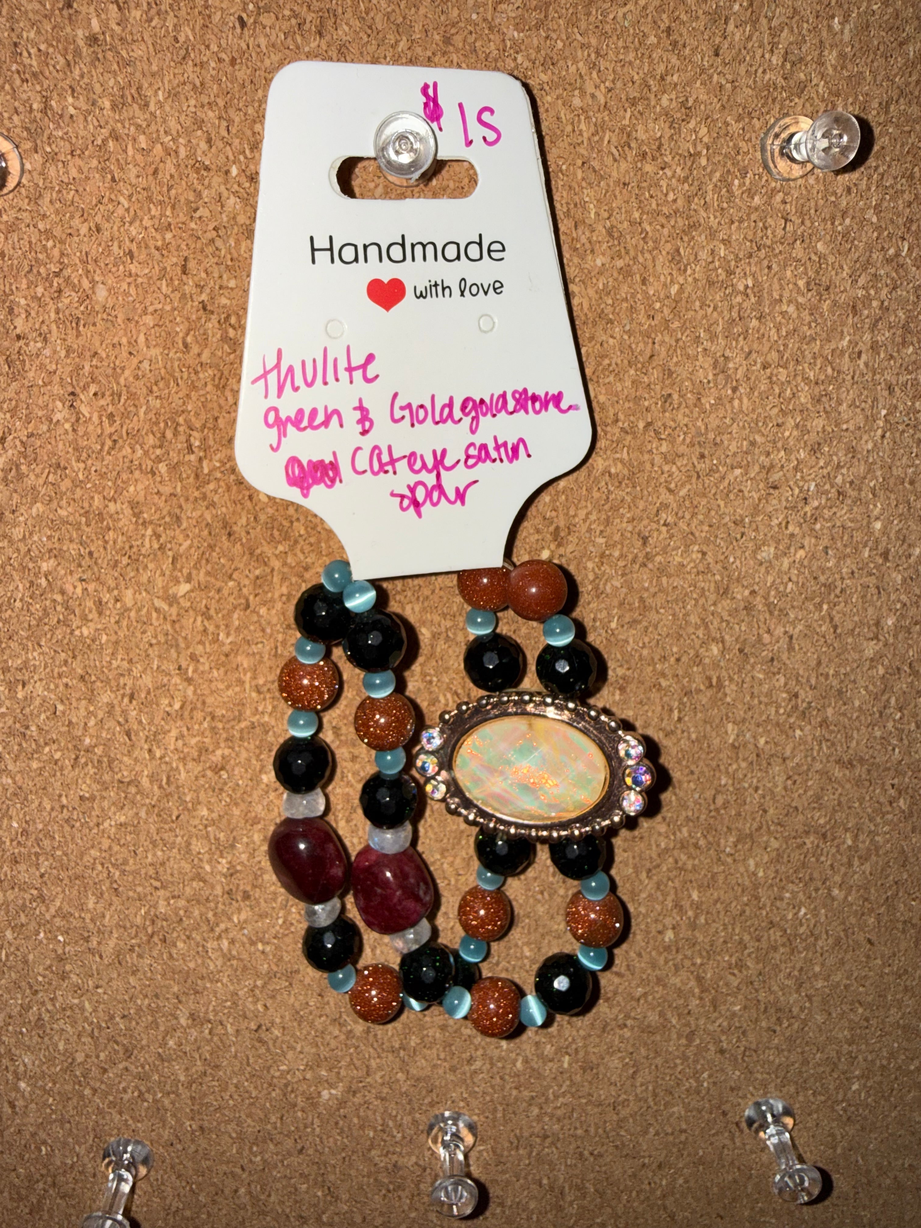 Assorted handmade, intuitively, chosen bracelets