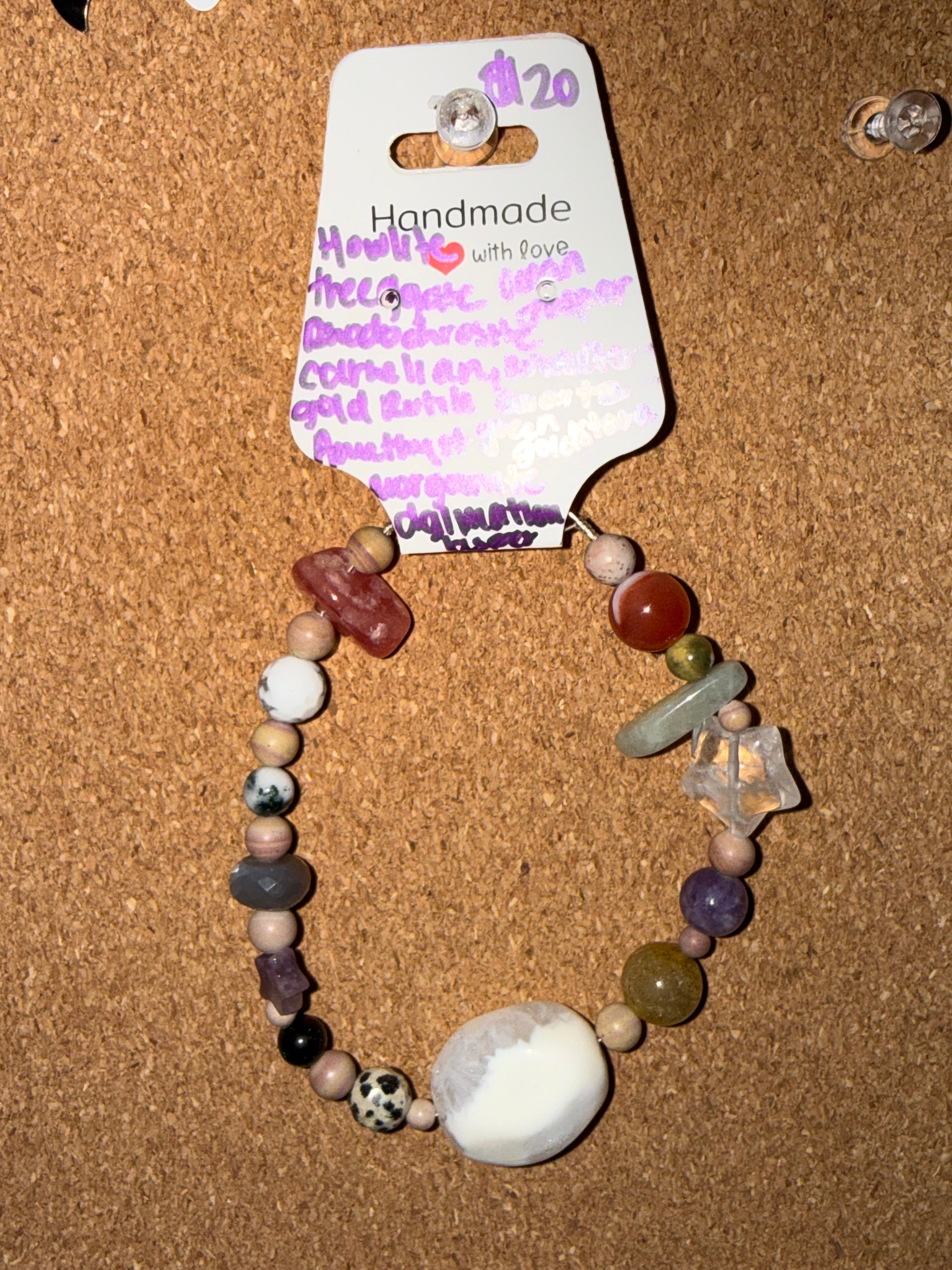 Assorted handmade, intuitively, chosen bracelets