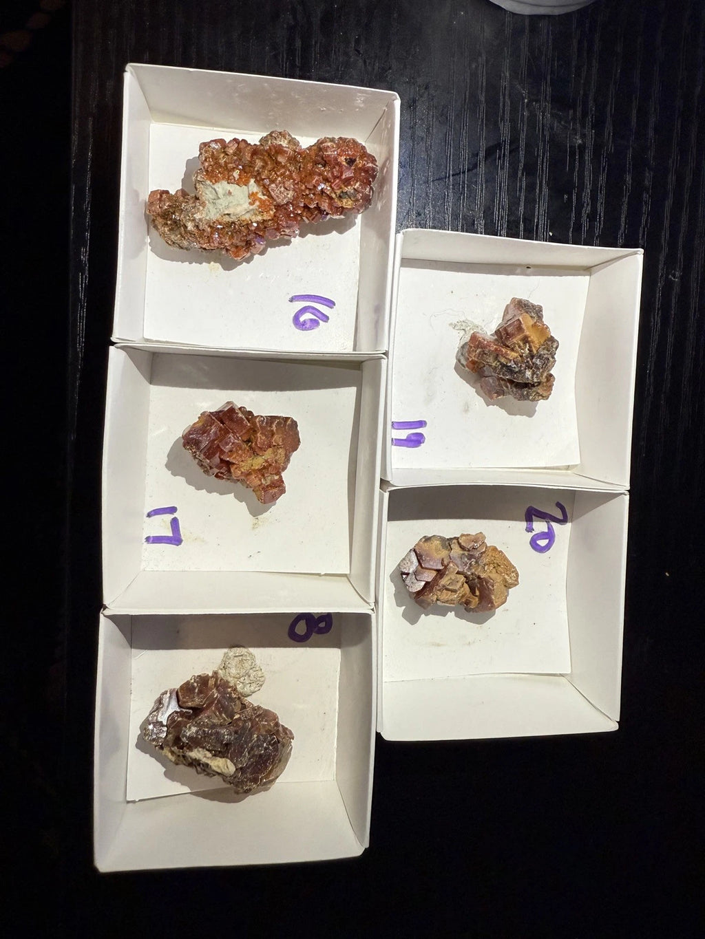 5 Piece Vanadinite Lot From Morocco