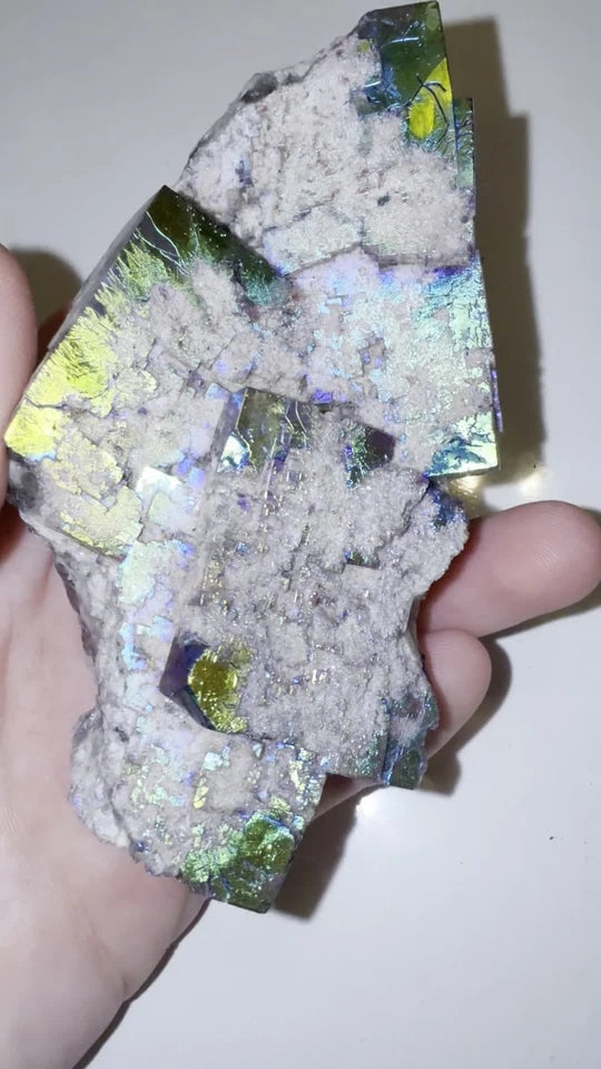 Aura Coated Diana Maria Fluorite Specimen