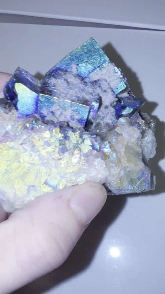 Aura Coated Diana Maria Fluorite Specimen